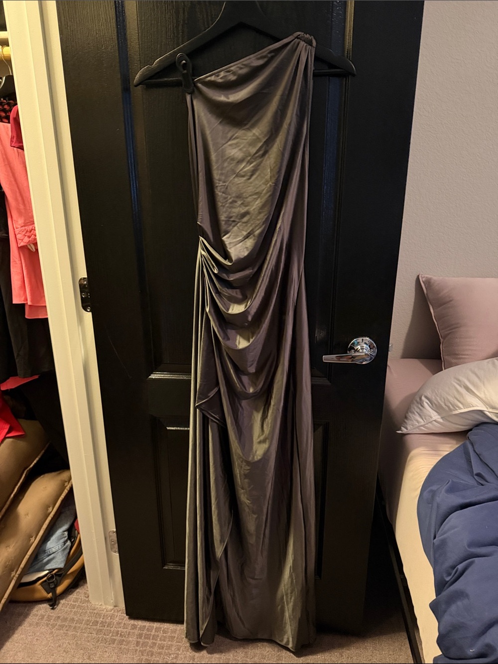 OYS Formal Draped Evening Gown in Forest Green NWOT